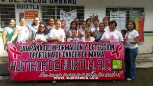 HUMANA de Huixtla realizo campaña de Información contra cáncer de mama