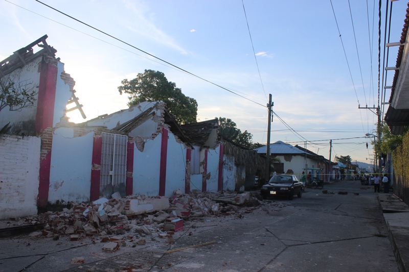Imagenes de Huixtla del fueste sismo registrado la mañana de este lunes